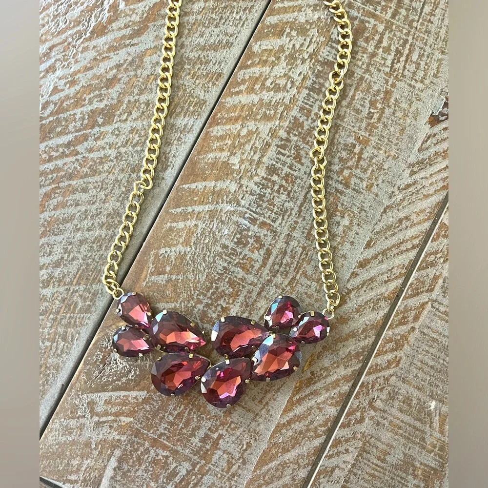 Boutique Elegant Gold and Purple Crystal Necklace-NEW